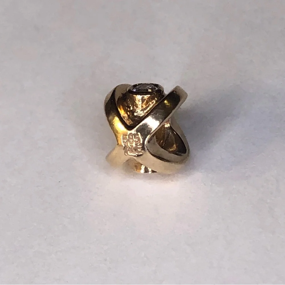 Retired Pandora Solid 14k CZ Eye Charm 585 Ale - Picture 9 of 10